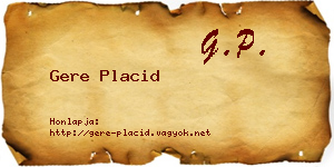 Gere Placid névjegykártya